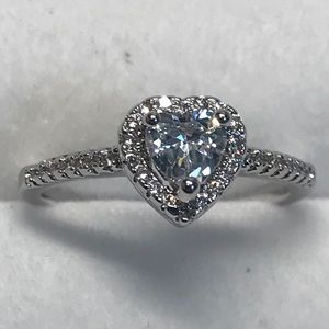 **SOLD** Size 6.5, “Diamond” Heart Ring